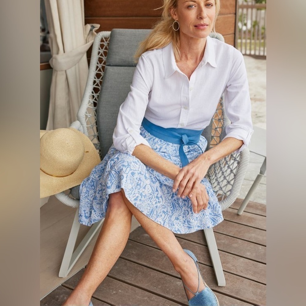 NWT Soft Surroundings Talisa Linen Blend Skirt - Picture 3 of 8